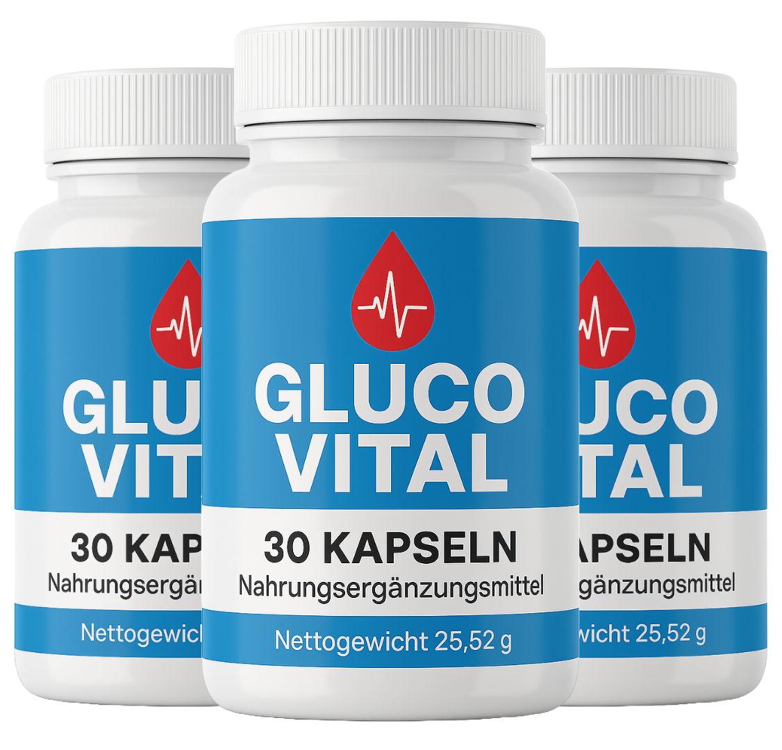 Drei Dosen Gluco Vital Nahrungsergänzungsmittel
